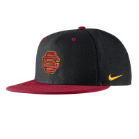 USC Trojans Nike Black SC Interlock Baseball Aerobill Hat